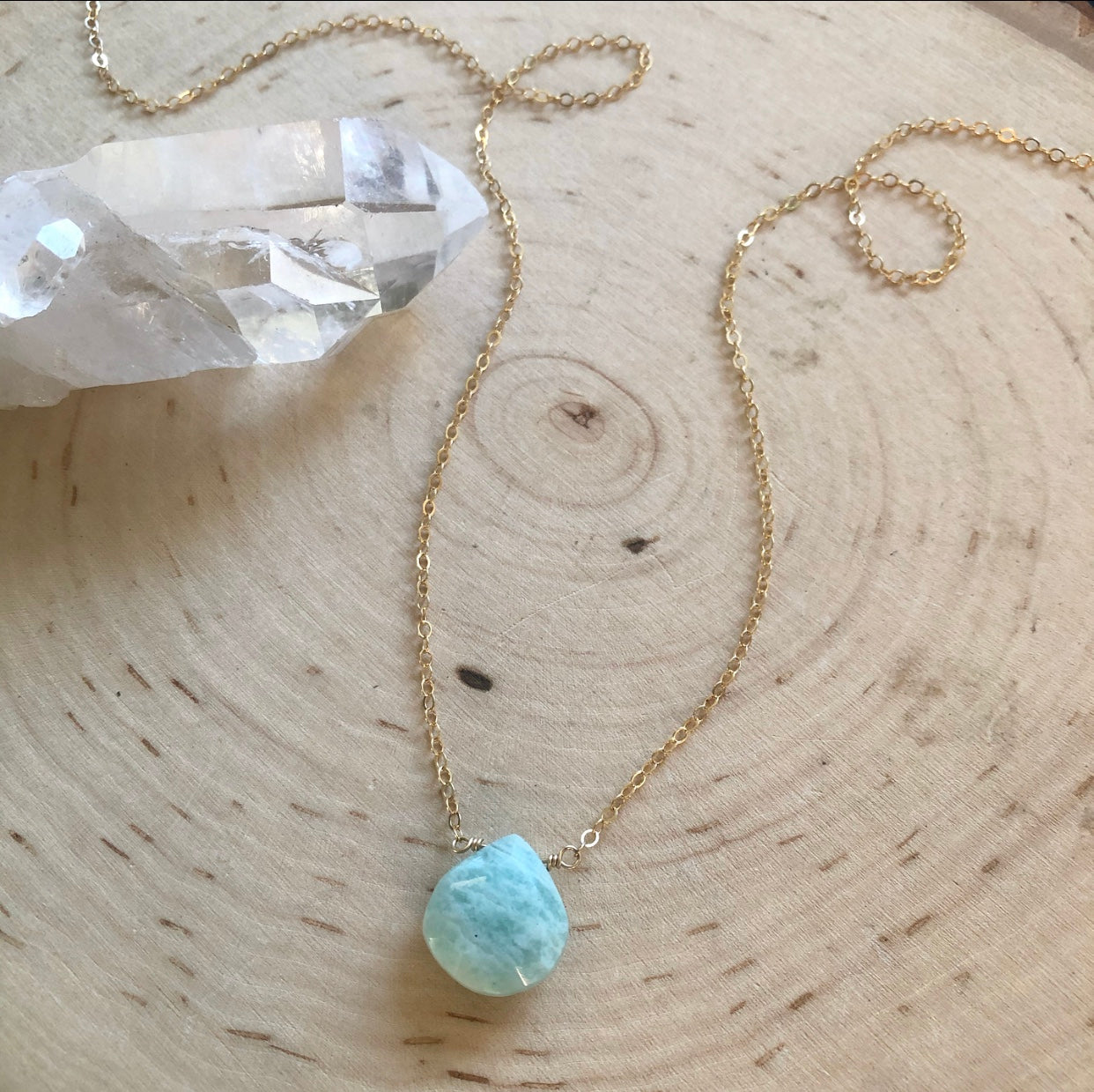 Amazonite Teardrop Necklace