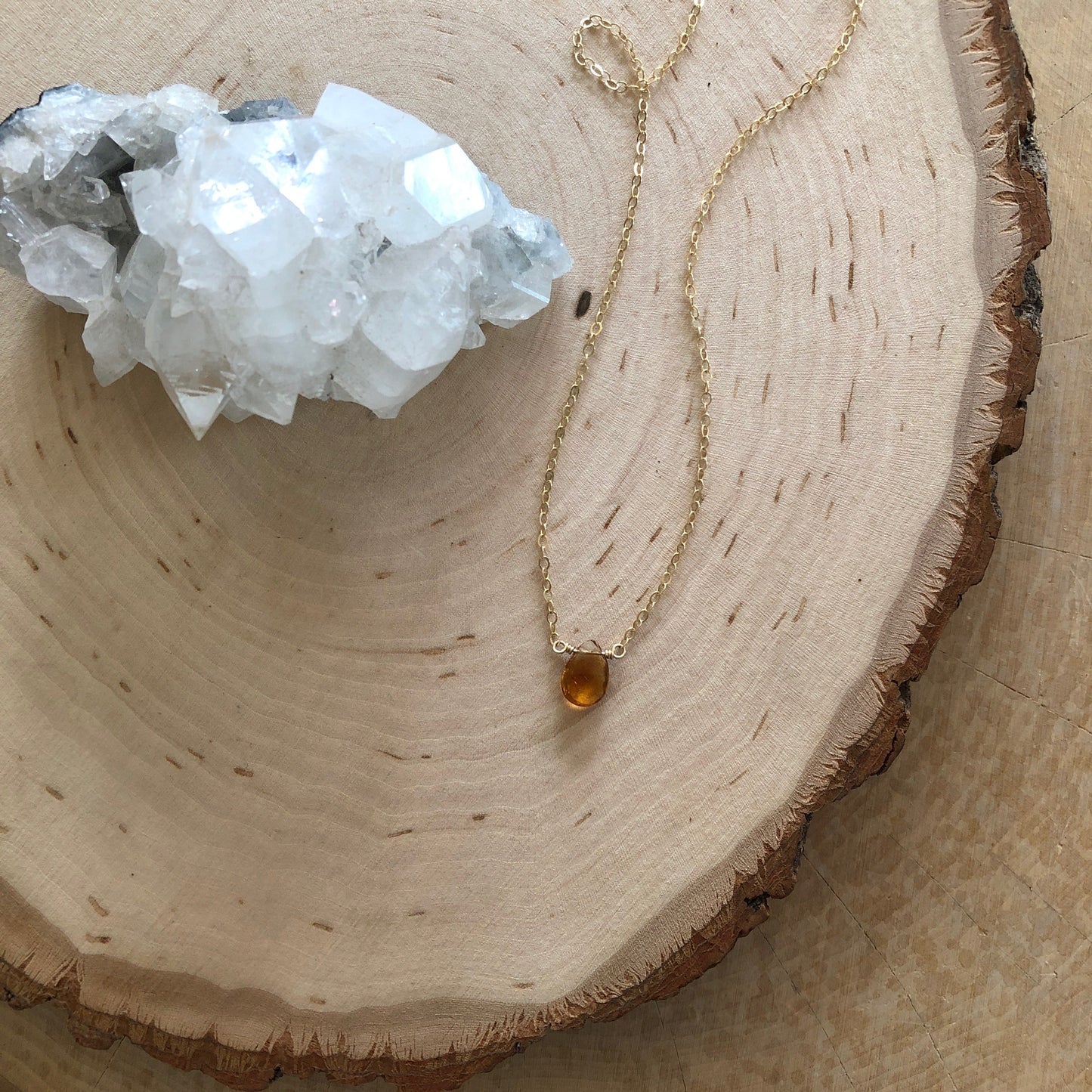 Mini Citrine Pendant Necklace