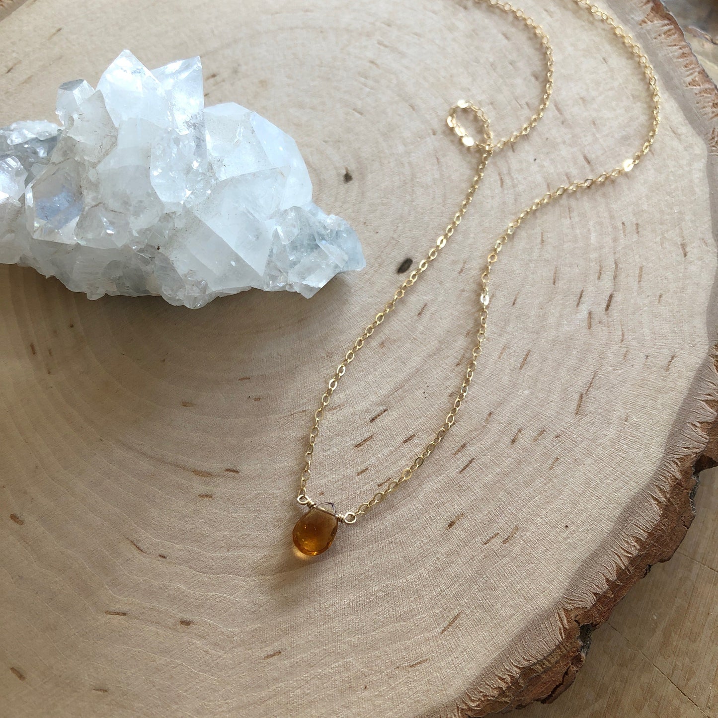 Mini Citrine Pendant Necklace