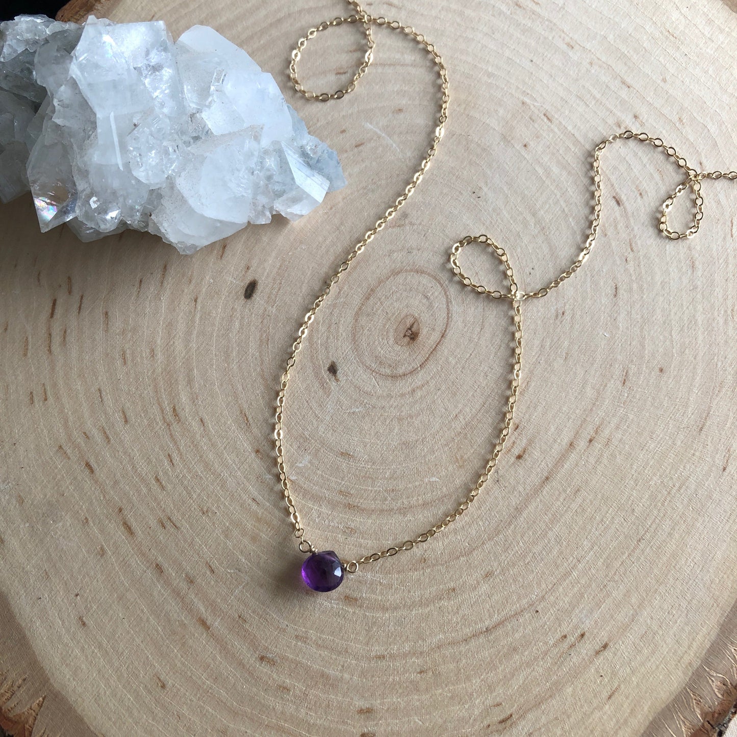 Mini Amethyst Pendant Necklace