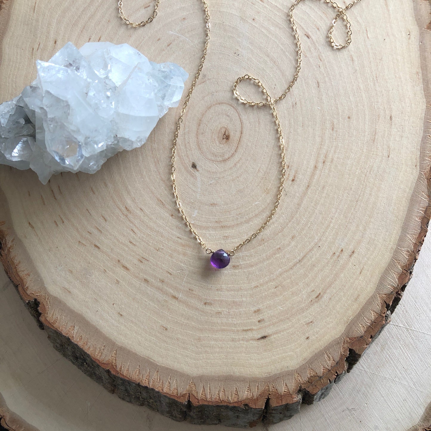 Mini Amethyst Pendant Necklace