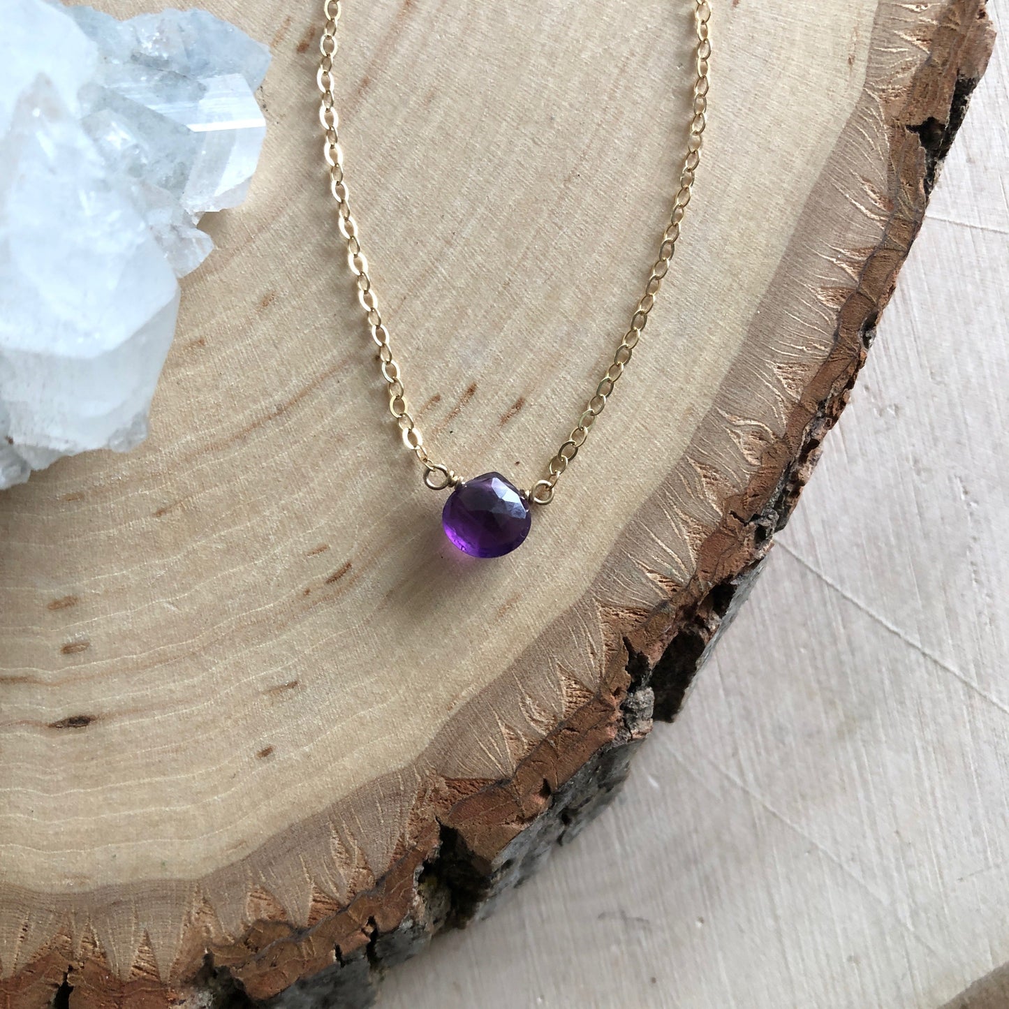 Mini Amethyst Pendant Necklace