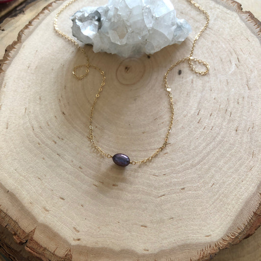 Mini Purple Pearl Necklace