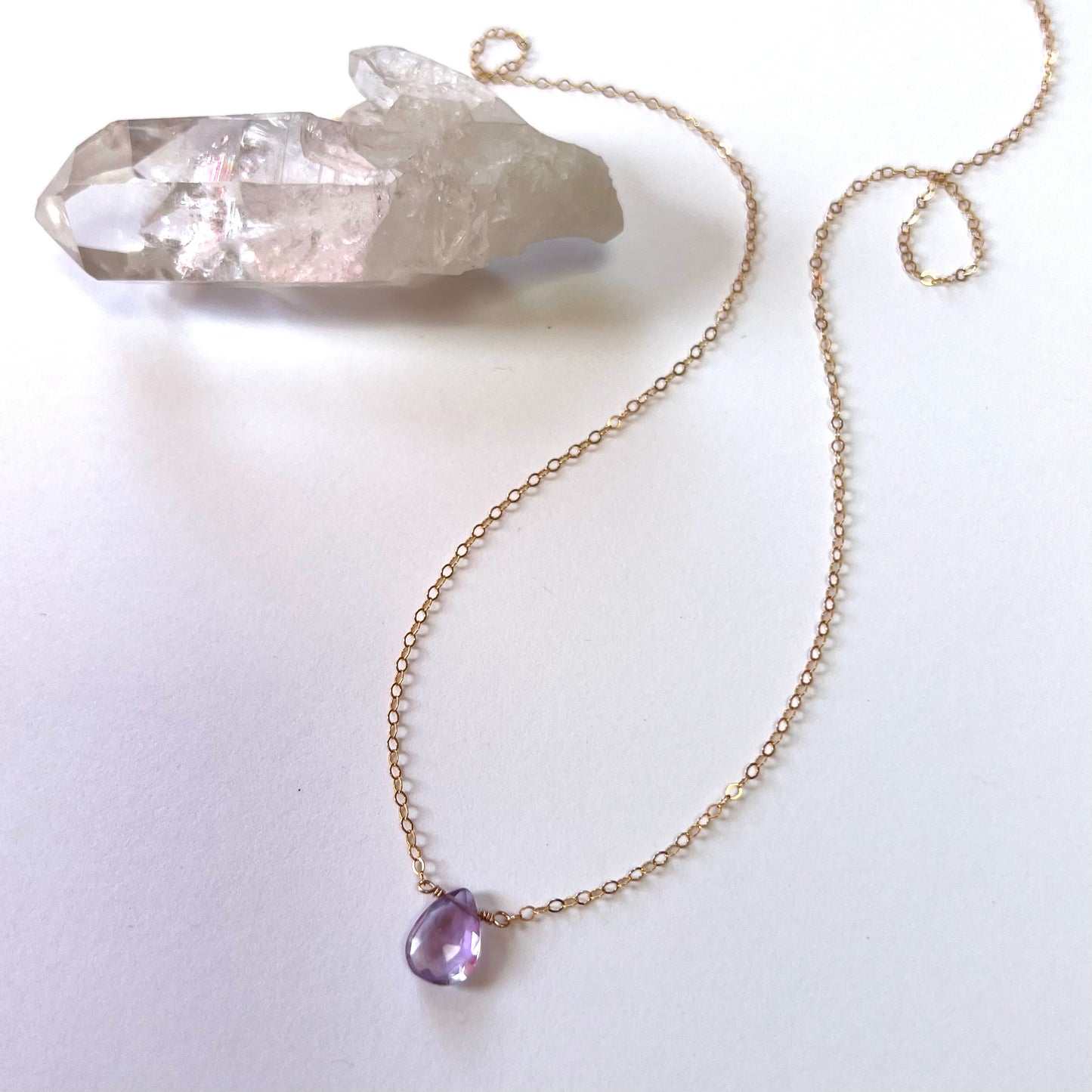Mini Lavender Amethyst pendant necklace