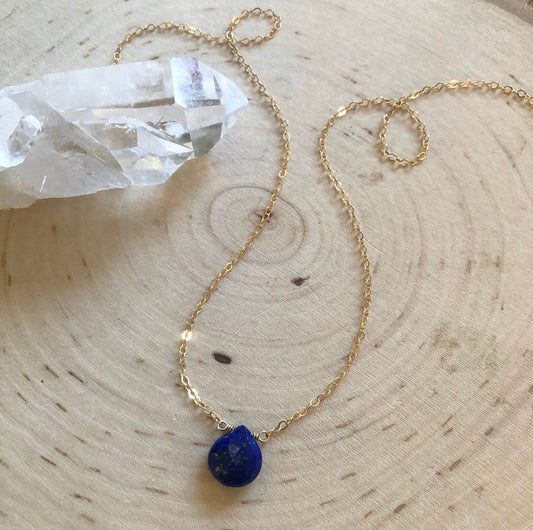 Mini Lapis Lazuli pendant necklace