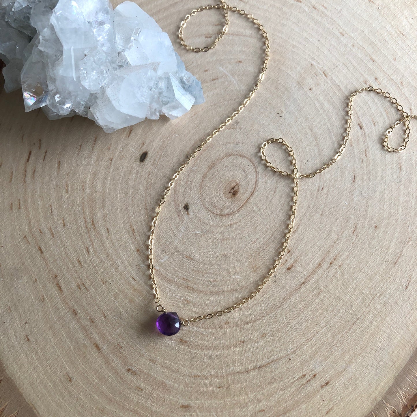 Mini Amethyst Pendant Necklace